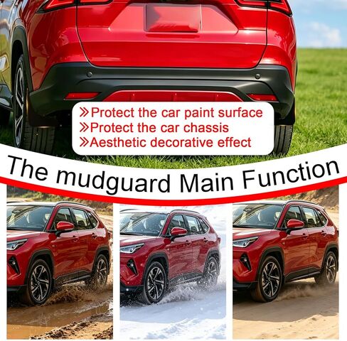 Mud Flaps Compatible with 2023-2025 Toyota Yaris Cross (Non GR) 4-PCS Splash Guards Set Front Rear for Yaris Cross Accessories,Custom Fit Durable Fender Protector Kit Mud Flaps Splash Guards in Kuwait