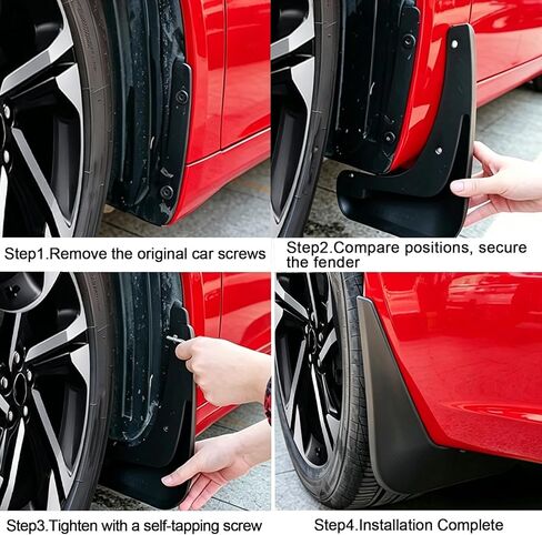 Mud Flaps Compatible with 2023-2025 Toyota Yaris Cross (Non GR) 4-PCS Splash Guards Set Front Rear for Yaris Cross Accessories,Custom Fit Durable Fender Protector Kit Mud Flaps Splash Guards in Kuwait