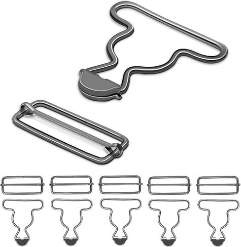 CooBigo 6 Sets 1-1/2" Overall Buckles Replacement, Suspender Buckle Metal Bib Clip Clasp with Adjustable Tri-Glide Slide Buckle for Jeans Suspender, Pants Sewing Accessories (Bronze No-Sew Button) in Saudi Arabia