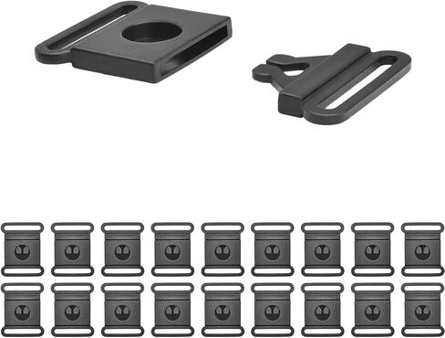 CooBigo 100 Pack 1" Webbing Black Plastic Safty Breakaway Bra Buckle Cat Dog Collar Harness Strap Parts Accessories in Kuwait