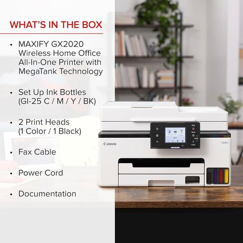 طابعة Canon MegaTank MAXIFY GX2020 الكل في واحد اللاسلكية الملونة in Kuwait
