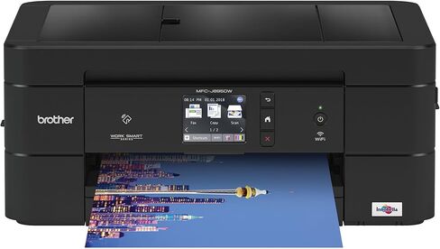 طابعة نفث الحبر اللاسلكية الكل في واحد من براذر، MFC-J895DW، ألوان متعددة الوظائف، طباعة مزدوجة، NFC بلمسة واحدة لتوصيل الطباعة المحمولة، تمكين تجديد Amazon Dash in Kuwait