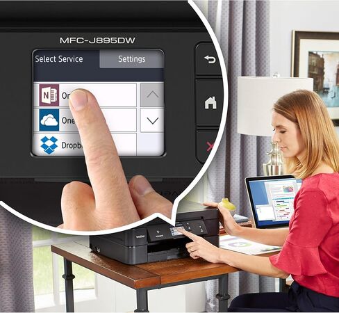 طابعة نفث الحبر اللاسلكية الكل في واحد من براذر، MFC-J895DW، ألوان متعددة الوظائف، طباعة مزدوجة، NFC بلمسة واحدة لتوصيل الطباعة المحمولة، تمكين تجديد Amazon Dash in Kuwait