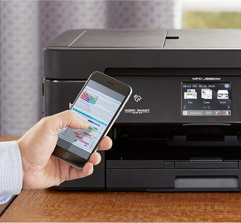 طابعة نفث الحبر اللاسلكية الكل في واحد من براذر، MFC-J895DW، ألوان متعددة الوظائف، طباعة مزدوجة، NFC بلمسة واحدة لتوصيل الطباعة المحمولة، تمكين تجديد Amazon Dash in Kuwait