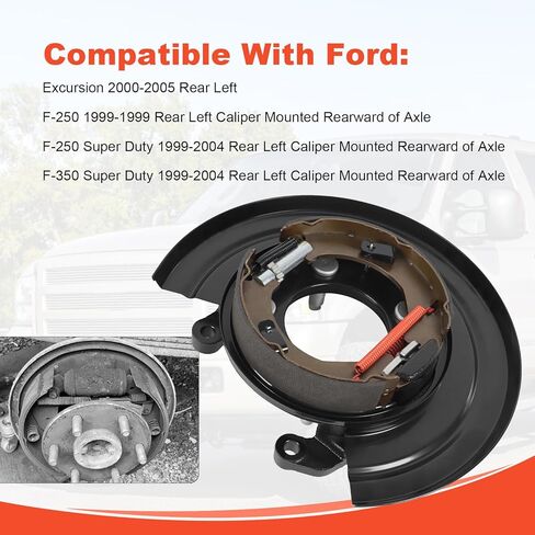 مجموعة فرامل الانتظار الجانبية للسائق الخلفي متوافقة مع Ford Excursion 2000-2005 F-250 1999 F-250 Super Duty 1999-2004 F-350 Super Duty 1999-2004 يستبدل # 926-271 YC3Z2210CA in Kuwait