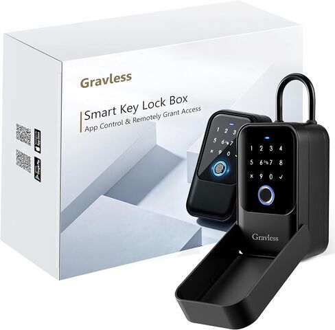 Smart Key Lock Box with Fingerprint, Lock Box for Keys with Code for outside, Combination Lockbox, Key Box Wall Mount, 5 Ways to Unlock IP65 Waterproof in Kuwait