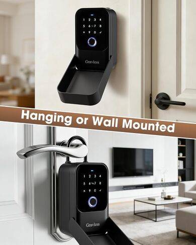 Smart Key Lock Box with Fingerprint, Lock Box for Keys with Code for outside, Combination Lockbox, Key Box Wall Mount, 5 Ways to Unlock IP65 Waterproof in Kuwait