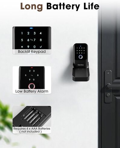 Smart Key Lock Box with Fingerprint, Lock Box for Keys with Code for outside, Combination Lockbox, Key Box Wall Mount, 5 Ways to Unlock IP65 Waterproof in Kuwait