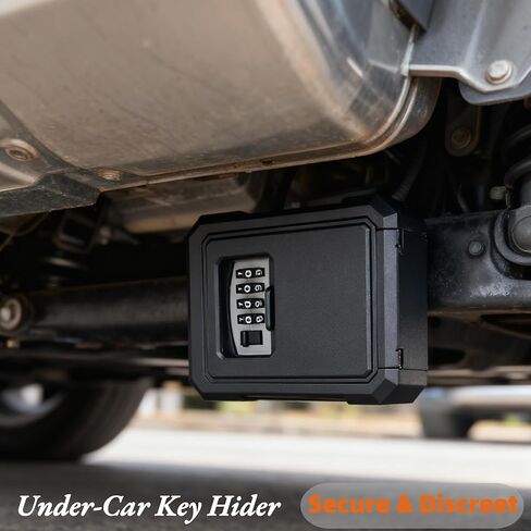 Magnetic Key Lock Box Features a Large N52 Industrial-strength Magnet, Magnet Key Holder with 4-digit Combination Lock for Under Cars, Indoors, Outside in Kuwait