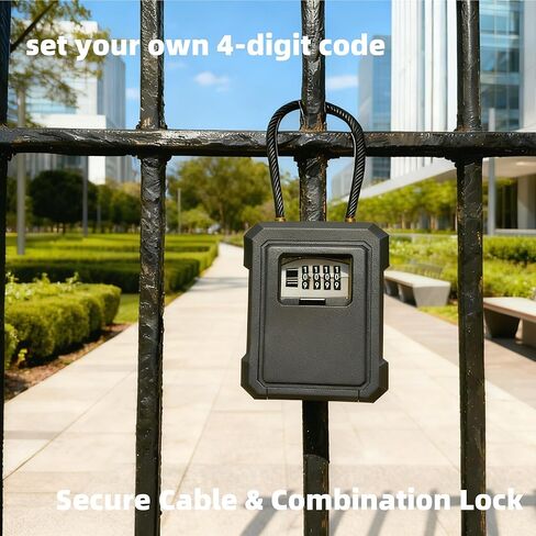 Magnetic Key Lock Box Features a Large N52 Industrial-strength Magnet, Magnet Key Holder with 4-digit Combination Lock for Under Cars, Indoors, Outside in Kuwait