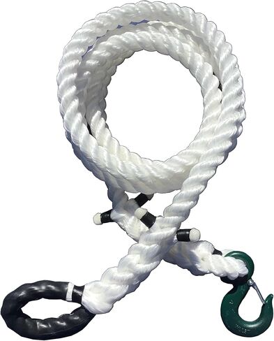 حبل السحب الغربي TR-30 مع خطاف واحد (من شركة Tow Rope) | سمك 1 1/4 بوصة | قوة الشد 25000 رطل | طول القطع 20 قدم | قسط الانتعاش الحركي البولي بروبلين in Kuwait