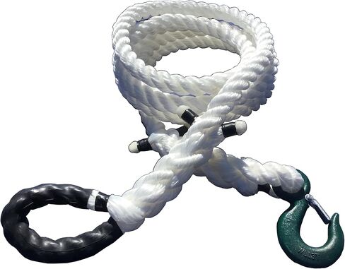 حبل السحب الغربي TR-30 مع خطاف واحد (من شركة Tow Rope) | سمك 1 1/4 بوصة | قوة الشد 25000 رطل | طول القطع 20 قدم | قسط الانتعاش الحركي البولي بروبلين in Kuwait