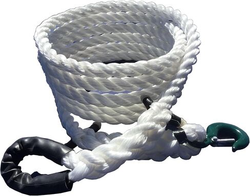 حبل السحب الغربي TR-15 مع خطاف واحد (من شركة Tow Rope) | سمك 7/8 بوصة | قوة الشد 8000 رطل | طول القطع 20 قدم | قسط الانتعاش الحركي البولي بروبلين in Kuwait