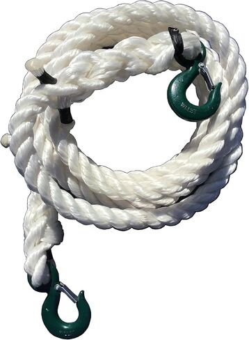 Western Tow Rope TR-30 w/2 Hooks (by The Tow Rope Company) | 1 1/4 Inch Thickness | 25,000 lbs Tensile Strength | Cut Length 20 Foot | Premium Polypropylene Kinetic Recovery in Kuwait