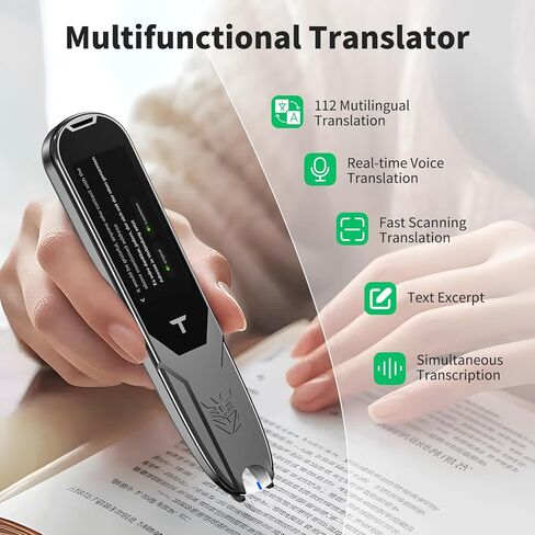 Translator Pen, Reading Pen for Dyslexia, Traductor De Voz Instantaneo, Pen Scanner Text to Speech Device, Scan Reader Pen OCR Digital Pen Reader, Wireless Translation Pen Scanner for Students Adults in Kuwait