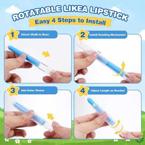 Sidewalk Chalk for Kids, 12 Colors Washable Dustless Chalk with Holders, Round Tip Non-Toxic Colored Chalk for Chalkboard, Blackboard, Easel, Outdoor Art Play Gifts for Toddlers in Kuwait