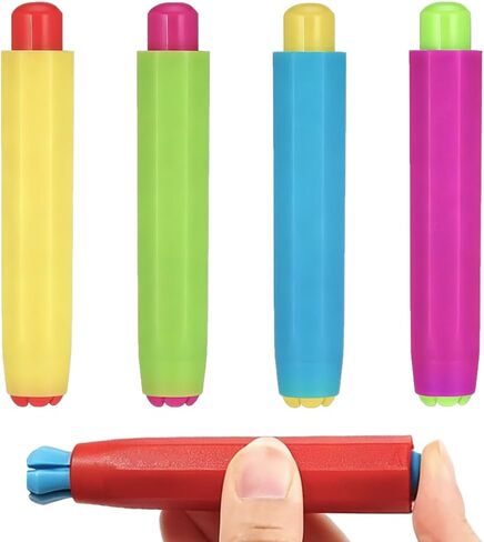 Haruyuki Adjustable Chalk Holders Chalk Covers 10 Pieces 3.7 Inch x 0.6 Inch Bright Color Plastic Clips with Hard Case for School Office and Sidewalk Writing Supplies Protect Hands from Direct Contact in Kuwait
