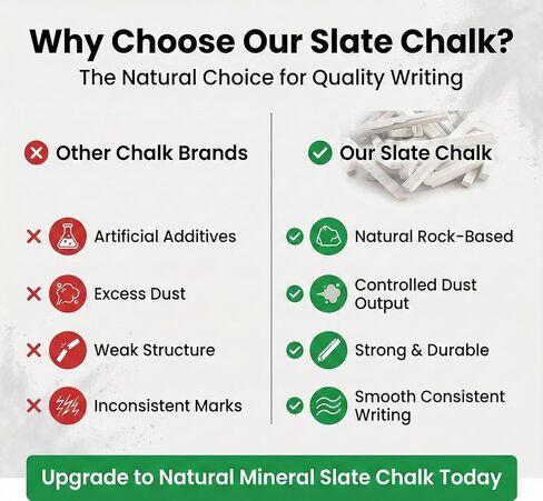 Journal -G White Indian Slate Clay Pencils - Edible Earthy To Eat slate Pica Rocks - Bulk, Comestible para comer New in Kuwait