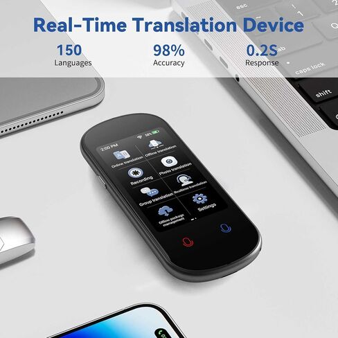جهاز مترجم اللغة، 150 لغة مترجم صوتي في الوقت الحقيقي، ترقية ChatGpt AI Translator صوت / نص / صورة عبر الإنترنت دون اتصال مترجم ترجمة محمولة في اتجاهين للسفر وتعلم الأعمال in Kuwait