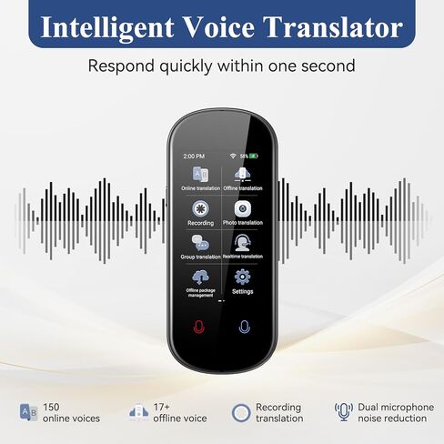 جهاز مترجم اللغة، 150 لغة مترجم صوتي في الوقت الحقيقي، ترقية ChatGpt AI Translator صوت / نص / صورة عبر الإنترنت دون اتصال مترجم ترجمة محمولة في اتجاهين للسفر وتعلم الأعمال in Kuwait