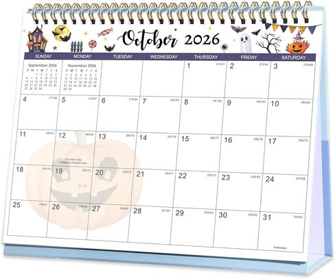 Desk Calendar 2026-2027 - 18 Months Desktop Calendar 2026-2027, July 2026 - December 2027, 10'' x 8.3'', Standing Flip Desktop Calendars for Office, Home, School in Kuwait