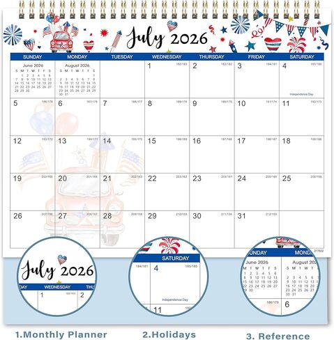 Desk Calendar 2026-2027 - 18 Months Desktop Calendar 2026-2027, July 2026 - December 2027, 10'' x 8.3'', Standing Flip Desktop Calendars for Office, Home, School in Kuwait