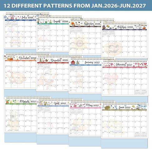 Desk Calendar 2026-2027 - 18 Months Desktop Calendar 2026-2027, July 2026 - December 2027, 10'' x 8.3'', Standing Flip Desktop Calendars for Office, Home, School in Kuwait