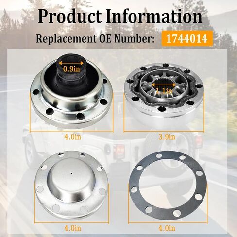 طقم إصلاح المفاصل 1744014 CV متوافق مع 2007-2018 Jeep JK Wrangler 2DR و4DR in Kuwait