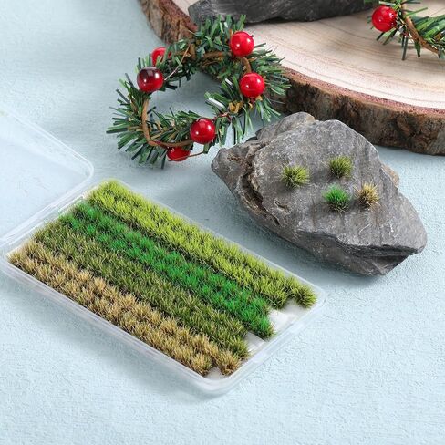 120 PCS Diorama Grass, Static Grass Tuft Miniature ModelGrass for Diorama, Landscape Railroad, Train Scenery, War Gaming Terrain, DIY Landscape in Kuwait