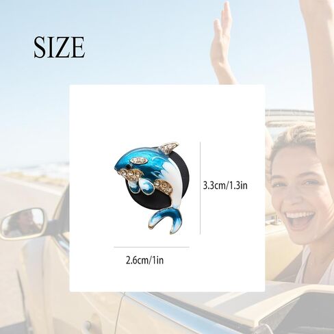 ORIESSE Dolphin Car Decor,2pcs Bling Coastal Car Air Freshener Vent Clips,Cute Beachy Ocean Car Accessories for Women Teens,Blue Rhinestone Refillable Diffuser in Kuwait