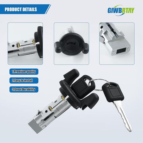 for Cadillac CTS 2003-2007 for Cadillac SRX 2004-2006 Ignition Lock Cylinder Switch with 2 CHIP Keys with On-Board Programming 12458189 15825347 (Programming Instruction Included) in Kuwait