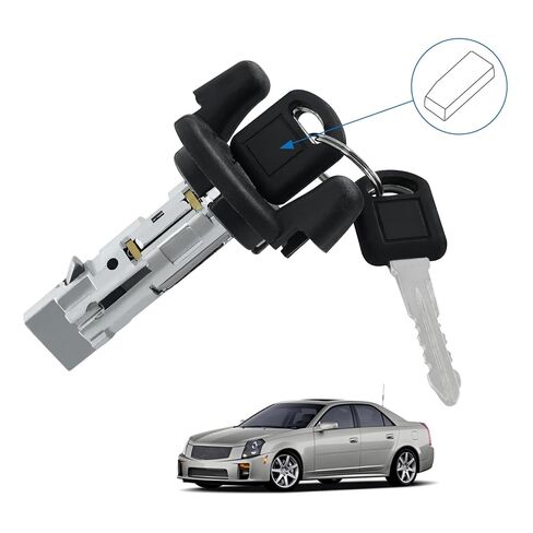 for Cadillac CTS 2003-2007 for Cadillac SRX 2004-2006 Ignition Lock Cylinder Switch with 2 CHIP Keys with On-Board Programming 12458189 15825347 (Programming Instruction Included) in Kuwait