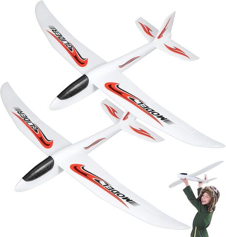 BESPORTBLE 2 Pack Kids Foam Airplane Toys 39 Inch Hand Throw Glider Planes for Outdoor Play and Hand-Eye Coordination in Kuwait