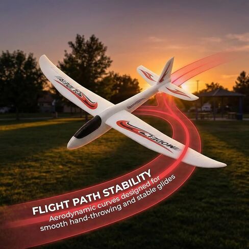 BESPORTBLE 2 Pack Kids Foam Airplane Toys 39 Inch Hand Throw Glider Planes for Outdoor Play and Hand-Eye Coordination in Kuwait