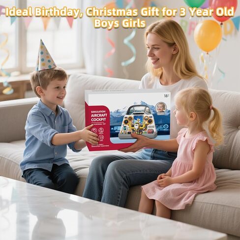 Mostop Toddler Steering Wheel Toy with Lights and Sounds: Interactive Airplane Dashboard for Kids, Jet Pilot Simulator Driving Toy for Boys Girls 3+, Pretend Play Flying Toy for Toddlers Birthday Gift in Kuwait