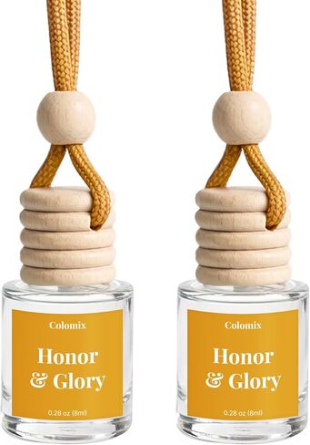 معطرات هواء للسيارة، عطور سيارة كولوميكس أونور آند جلوري، عبوتين، زجاجة زجاجية معلقة مزيل رائحة تلقائي، روائح ناشرة للسيارة تدوم طويلاً in Kuwait