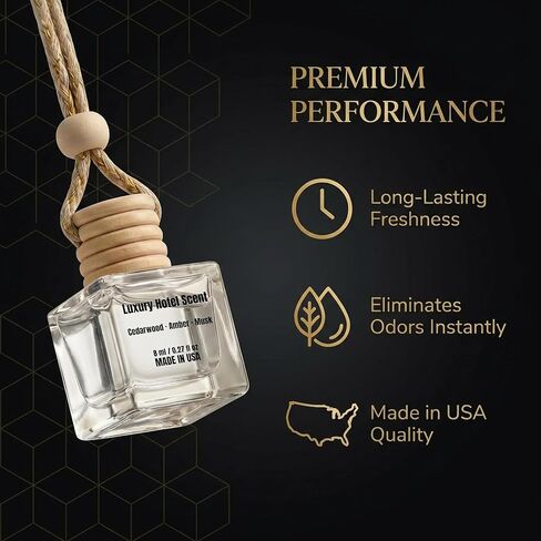 Air Jungles Hanging Car Air Freshener Diffuser 3 Count, Luxury Hotel Scent with Cedarwood Amber and Musk Notes, Natural Essential Oil, Long Lasting Odor Eliminator, Made In USA in Kuwait