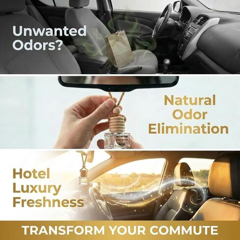 Air Jungles Hanging Car Air Freshener Diffuser 3 Count, Luxury Hotel Scent with Cedarwood Amber and Musk Notes, Natural Essential Oil, Long Lasting Odor Eliminator, Made In USA in Kuwait