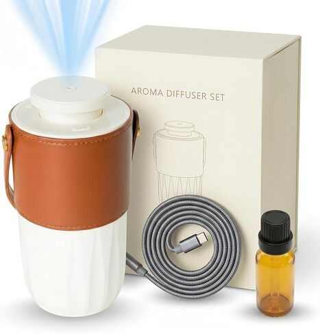 Airpure Auto Diffuser | Waterless Oil Diffuser and Car Air Freshener | Portable Essential Oil Diffuser for Car, Home and Office | Rechargeable Aromatherapy Diffuser for Fresh Air and Relaxation in Kuwait
