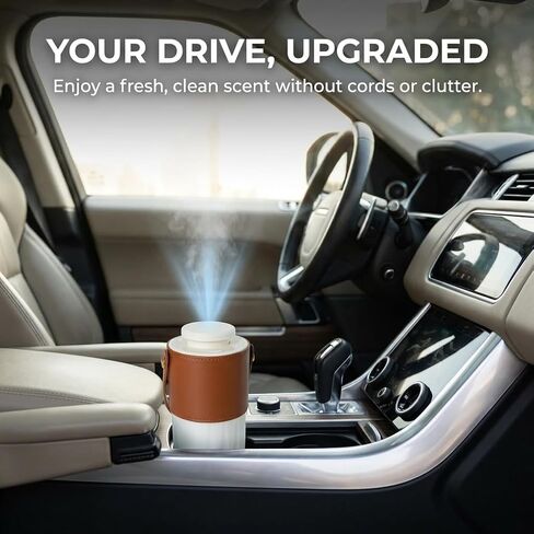 Airpure Auto Diffuser | Waterless Oil Diffuser and Car Air Freshener | Portable Essential Oil Diffuser for Car, Home and Office | Rechargeable Aromatherapy Diffuser for Fresh Air and Relaxation in Kuwait