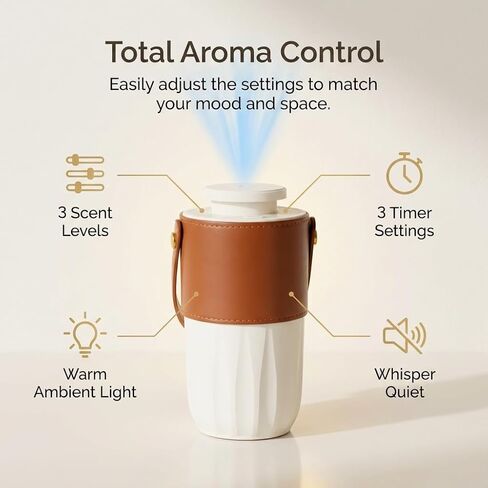 Airpure Auto Diffuser | Waterless Oil Diffuser and Car Air Freshener | Portable Essential Oil Diffuser for Car, Home and Office | Rechargeable Aromatherapy Diffuser for Fresh Air and Relaxation in Kuwait