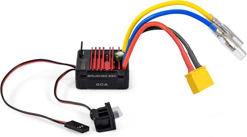 2026 New 60A Brushed 2-3S Waterproof ESC, Electronic Speed Controller with Power Witch, WP 1060 RC ESC for 1/10 Scale RC Crawler Car, Boats, Truck (Tamiya-Plug) in Kuwait