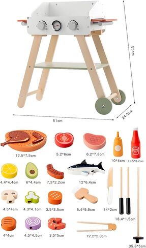 kowaku Wooden Barbecue Grill Toy Realistic Wooden Grill Toy in Kuwait