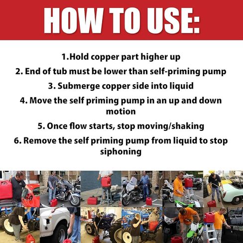 The Original Safety Siphon 10 Foot Hose For Gasoline And More - 1" Valve Siphon Pump - Use for Cars, Boats, Mowers - Self Priming Pump Transfers 3.5 Gallons per Minute - FDA Food Grade for Home Brews in Saudi Arabia