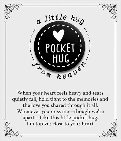 Pocket Hug from Heaven, Sympathy Memorial Gift with Card, Bereavement Comfort Keepsake for Loss of Mom Dad Husband Wife Son Daughter, Small Condolence Token for Funeral & Grief Support (Rose) in Kuwait
