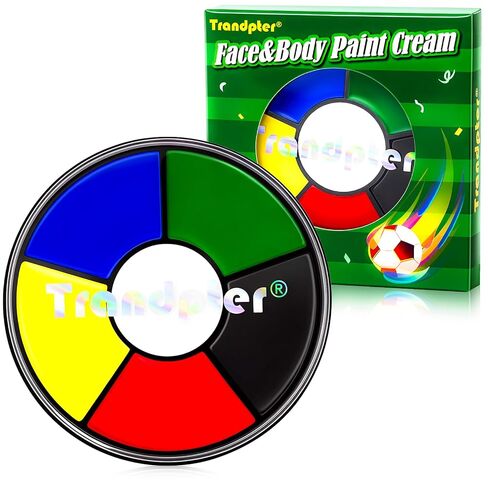 6 Color Face Paint Wheel for World Cup 2026 – Waterproof Face Body Paint Cream, Portable Design with Red White Blue Yellow Green Black, Hypoallergenic Non-Toxic for Soccer Fans Game Day Tailgate in Kuwait