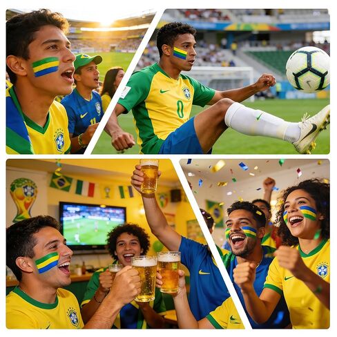 3 Pack Mexico Face Paint Stick Body Paint Sticks for Soccer Fans, Hypoallergenic & Washable Face Painting Sticks for Football Fans, Sports Cheering & Party Makeup National Events (red white green) in Kuwait