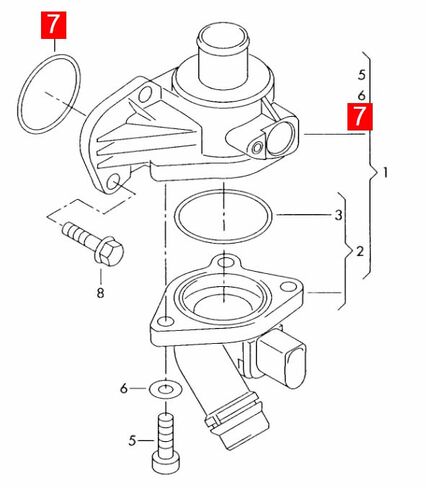 6PCS OR.03.10243 FKM Viton Sealing O-Ring Kit of Thermostat housing 06B121119B 1707022 for Audi-ALT AXW BHZ ALZ AXX BKB AMB BEX for Skoda-BLR for VW-ALT BWA in Kuwait