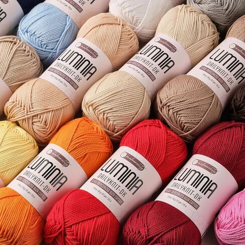 Makromecity Luminia Mercerized Giza Cotton Yarn, Lightweight #3 DK Yarn for Knitting & Crochet, 50g/137yd, Soft Silky Shine Perfect for Summer Garments, Tops & Baby Projects (Light Grey, 3 Skeins) in Saudi Arabia