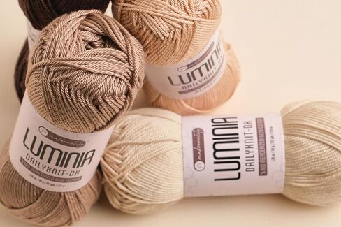 Makromecity Luminia Mercerized Giza Cotton Yarn, Lightweight #3 DK Yarn for Knitting & Crochet, 50g/137yd, Soft Silky Shine Perfect for Summer Garments, Tops & Baby Projects (Light Grey, 3 Skeins) in Saudi Arabia